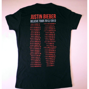 Justin Bieber - Believe Tour 2012 / 2013 Official Women Black T Shirt ( L ) ***READY TO SHIP from Hong Kong***